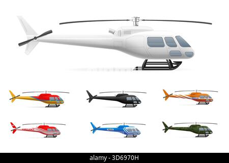 passenger helicopter cartoon stock vector illustration isolated on white background Stock Vector