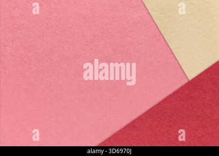 Abstract pink, red, beige paper background with copy space. Template for presentation, banner, card design. Stock Photo