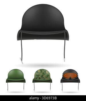 helmets military forces armed cartoon stock vector illustration isolated on white background Stock Vector