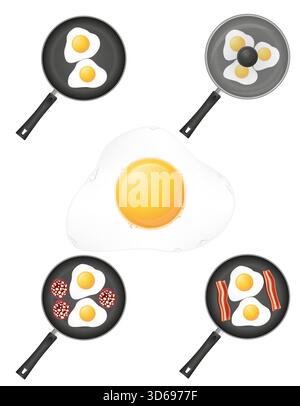 frying pan with lid cartoon stock vector illustration isolated on white background Stock Vector