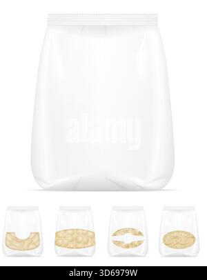 dumplings of dough with a filling in packaged cartoon stock icons vector illustration isolated on white background Stock Vector