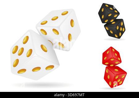 casino game dice cartoon stock vector illustration isolated on white background Stock Vector