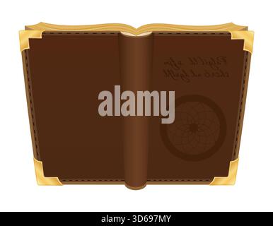 ancient fantasy magic book cartoon vector illustration isolated on white background Stock Vector