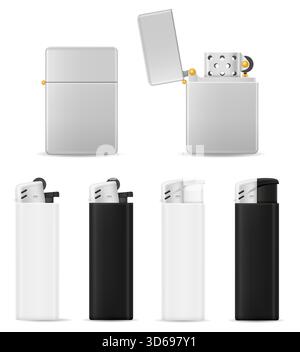 cigarette lighter cartoon stock vector illustration isolated on white background Stock Vector