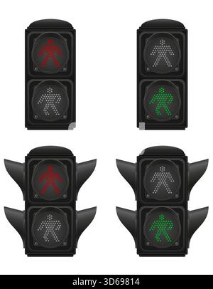 light traffic for pedestrians cartoon stock vector illustration isolated on white background Stock Vector