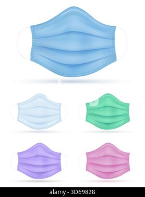 medical  respiratory mask for protection against diseases and infections cartoon stock vector illustration isolated on white background Stock Vector