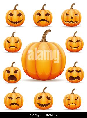 pumpkin halloween celebration cartoon stock vector illustration isolated on white background Stock Vector