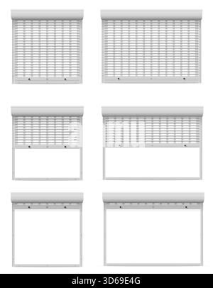 metal perforated rolling shutters cartoon stock vector illustration isolated on white background Stock Vector