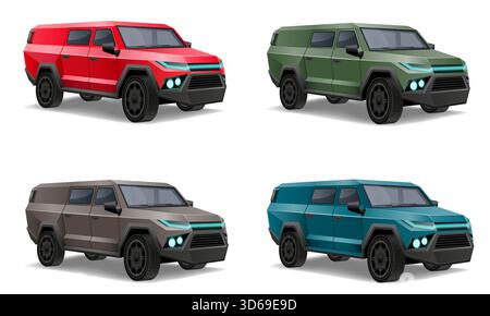 off road car to overcome restrictions and perform special tasks vector illustration vector illustration isolated on white background Stock Vector
