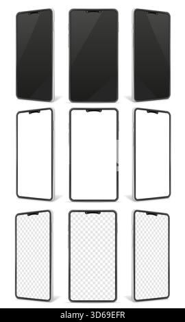 realistic smartphone mock up mobile phone for you design cartoon stock vector illustration isolated on white background Stock Vector