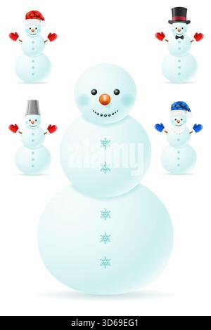 christmas snowman person character cartoon stock vector illustration isolated on white background Stock Vector