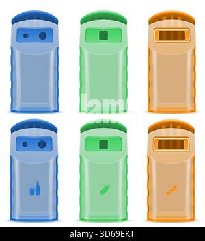 plastic dumpster waste sorting cartoon stock vector illustration isolated on white background Stock Vector