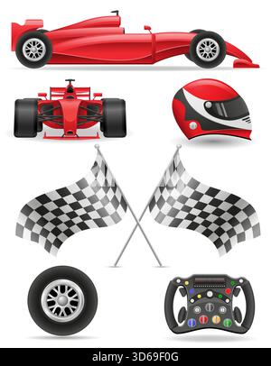 sport racing car for high-speed formula racing cartoon stock vector illustration isolated on white background Stock Vector