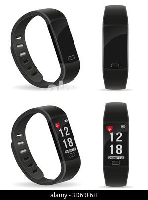 digital smart watch with touchscreen cartoon stock vector illustration isolated on white background Stock Vector