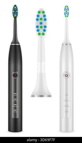 toothbrush  electric for cleaning teeth and hygiene dental dentist cartoon stock vector illustration isolated on white background Stock Vector