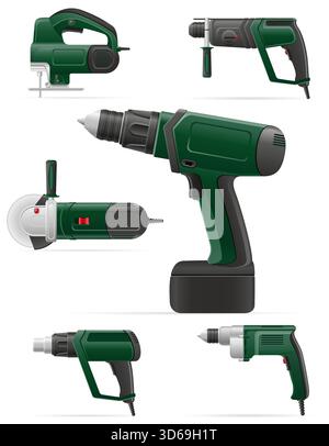 electric tools for repeir home cartoon stock vector illustration isolated on white background Stock Vector