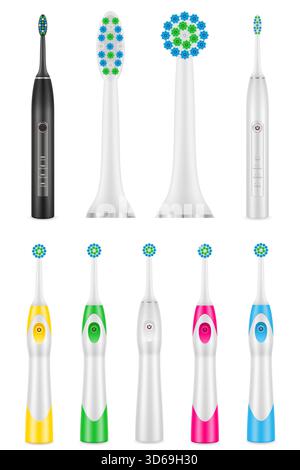 toothbrush  electric for cleaning teeth and hygiene dental dentist cartoon stock vector illustration isolated on white background Stock Vector