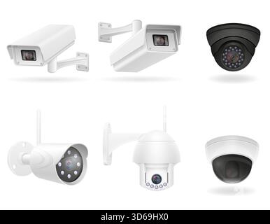 security surveillance camera cartoon stock vector illustration isolated on white background Stock Vector