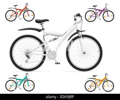 bicycle for leisure and sports cartoon stock vector illustration isolated on white background Stock Vector