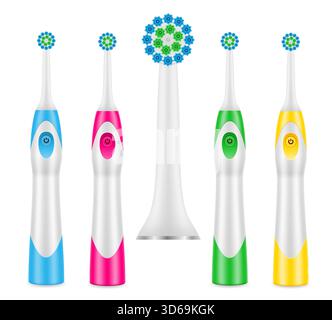 toothbrush  electric for cleaning teeth and hygiene dental dentist cartoon stock vector illustration isolated on white background Stock Vector