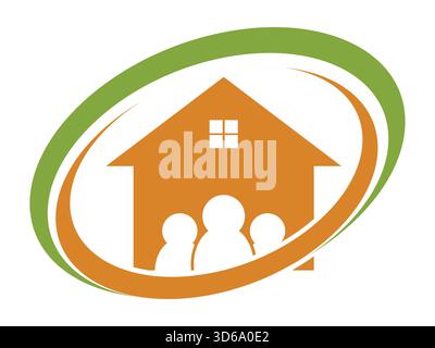 A modern people home icon designed with clean lines and balanced proportions, ideal for apps, websites, interfaces, and various digital or print uses Stock Vector