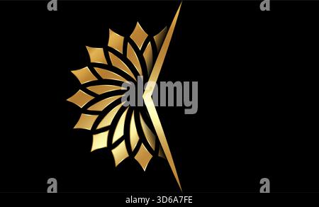 Luxury mandala background with gold frame in arabesque pattern Arabic style, vector illustration black design template with copy space for your text Stock Vector