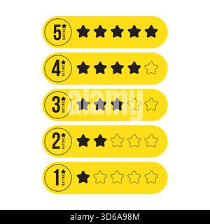Rating bar stars button choice vector Stock Vector