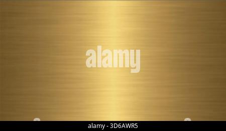 Gold, brass metal gradient background. Brushed metal material with realistic texture. Vector illustration Stock Vector