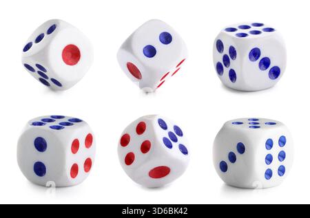Set of dices on white background Stock Photo