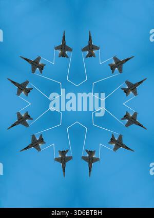 kaleidoscopic image of McDonnell Douglas CF-18 Hornet Stock Photo