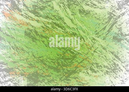 Abstract Green Grunge Texture Background with Bright Central Light. Stock Vector