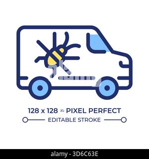 Pest control pixel perfect line color icon Stock Vector