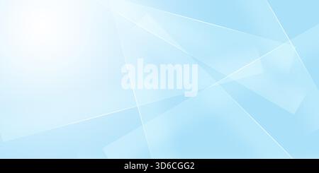 Abstract background soft light blue gradient that transitions to white. Design characterized overlay subtle translucent geometric shapes triangles and Stock Photo