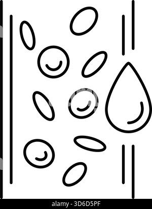 Blood vessel line icon. Human artery and vein symbol. blood circulation. Hemoglobin sign. Healthy heart system control. Healthy vessel icon. Vector Stock Vector