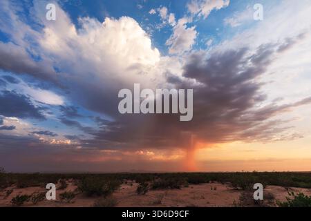 Dramatic sky and cloudscape sunset with a monsoon storm in New Mexico Stock Photo