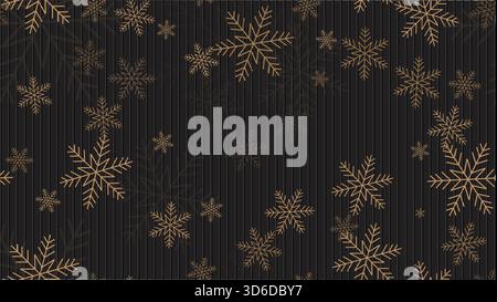 Christmas decoration snowflakes on dark grey stripe background stock illustration Stock Vector