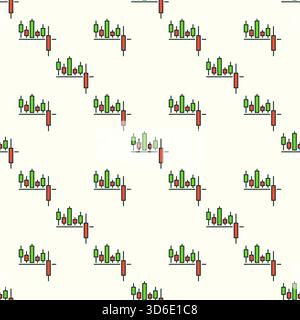 Breakout Candlestick Chart vector Trading concept colored seamless pattern Stock Vector