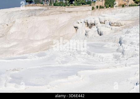 A glimpse of the so-called cotton castle in Pamukkale, Türkiye Stock Photo