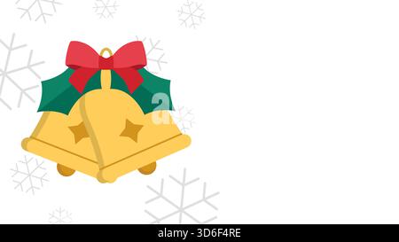 Christmas Bell and New Year background.With a white background and snowflakes.Copy space vector illustration Stock Vector