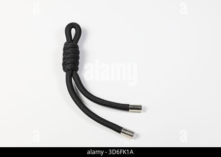 close up of color nylon shoelace isolated on white background. Stock Photo