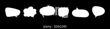 Speech bubbles for text. Message balloons, stickers, social media chat box. Doodle style forms. Chatting minimal template, symbol, icons. Information Stock Vector