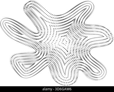 Organic mesh element featuring splattered fluid forms with grunge-like texture and wave contours. Stock Vector