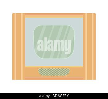Retro TV-set in flat design. Vector illustration Stock Vector