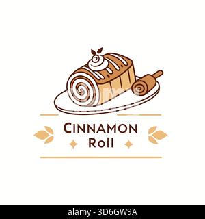 Cinnamon roll logo Stock Vector