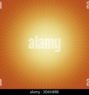 Orange radial burst background with rays from the star. Glow light flare effect. Explosion of the sun. Abstract modern pattern Stock Photo