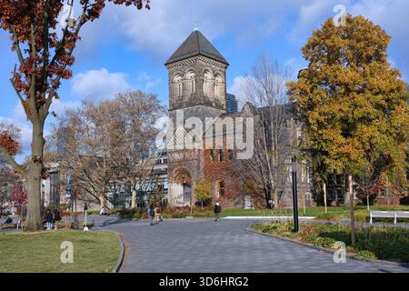 Old Science and Medicine Library building on the University of Toronto Campus, with autumn foliage Stock Photo