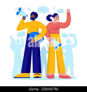 Expressing Freedom Activism Vector Illustration Stock Vector