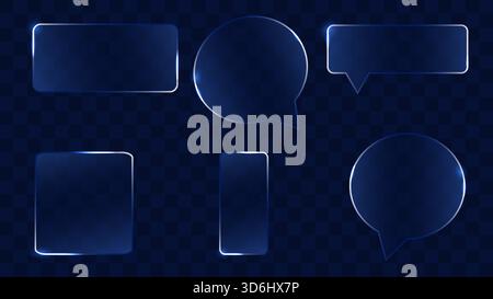 Glassmorphism Design Transparent Glass UI Trend. Element showcasing clarity shiny effect and blur Ideal for web design marketing and digital interfaces. Vector illustration. Stock Vector