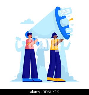 Megaphone Announcement for Social News Vector Illustration Stock Vector