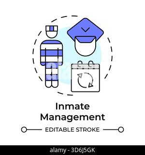 Inmate management multi color concept icon Stock Vector